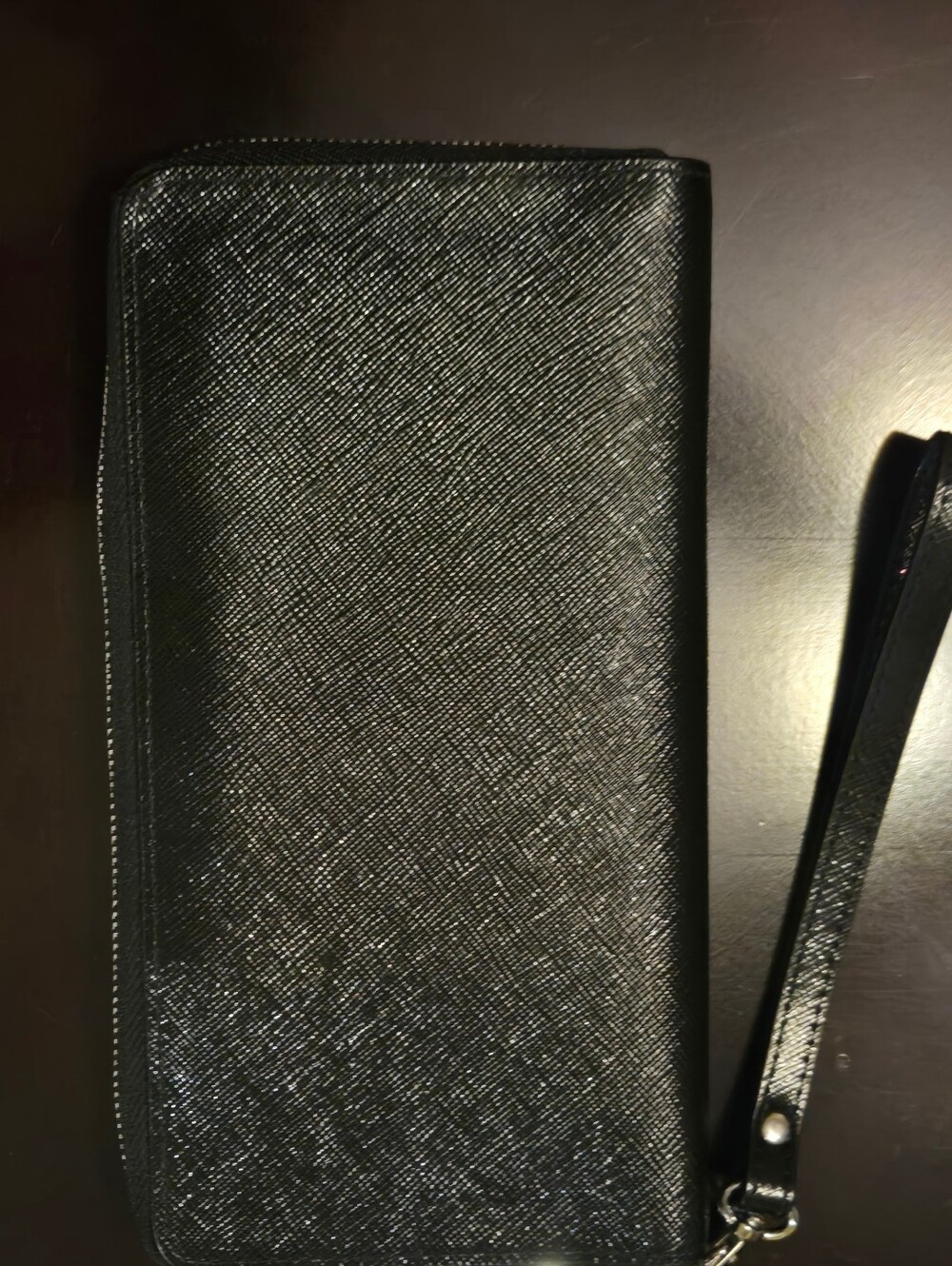 Nordstrom Brand Zip Saffiano Leather Wallet with Wristlet Strap - Picture 12 of 12
